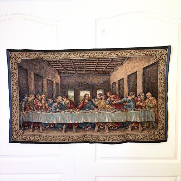 The Last Supper Wall Hanging Italian Tapestry Cenacolo Di Leonardo Made in Italy - Picture 10 of 10